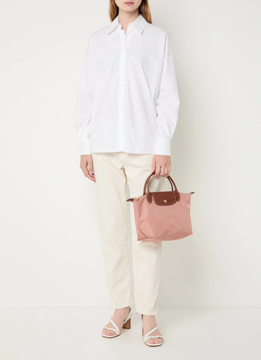 Longchamp Le Pliage Original handtas S met leren details