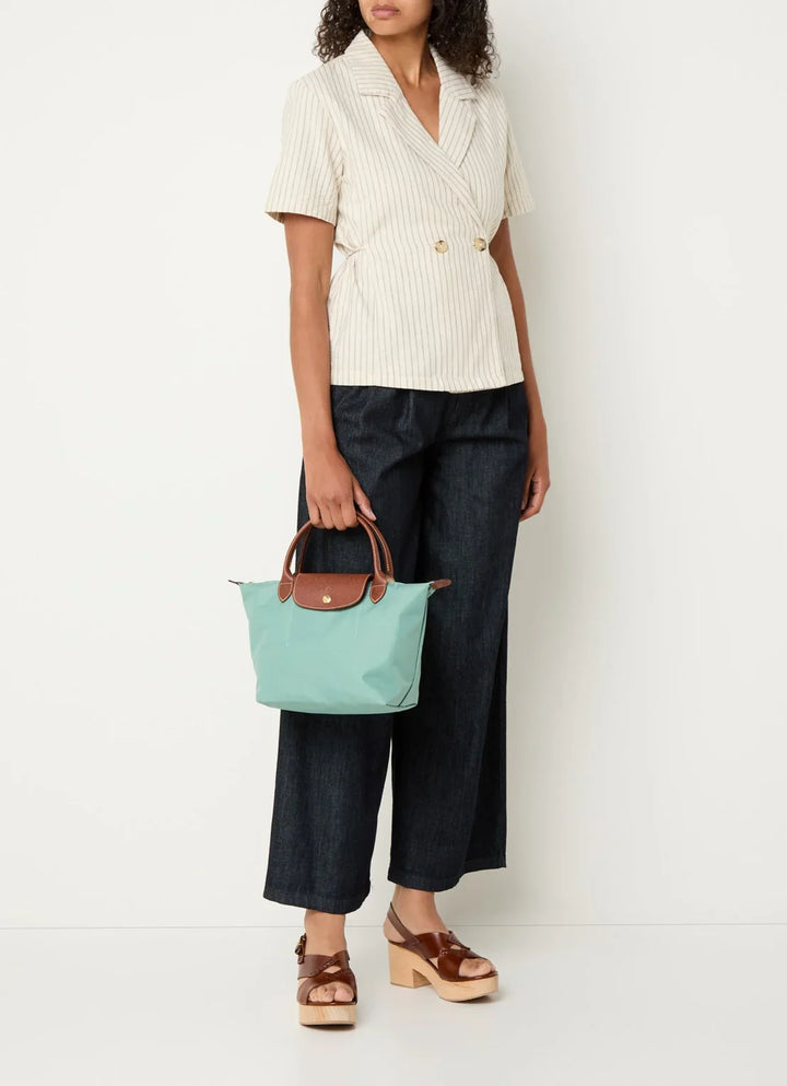 Longchamp Le Pliage Original handtas S met leren details