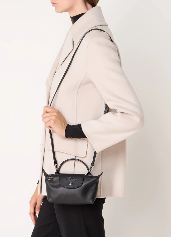 Longchamp Le Pliage Xtra handtas XS van leer met afneembare schouderriem