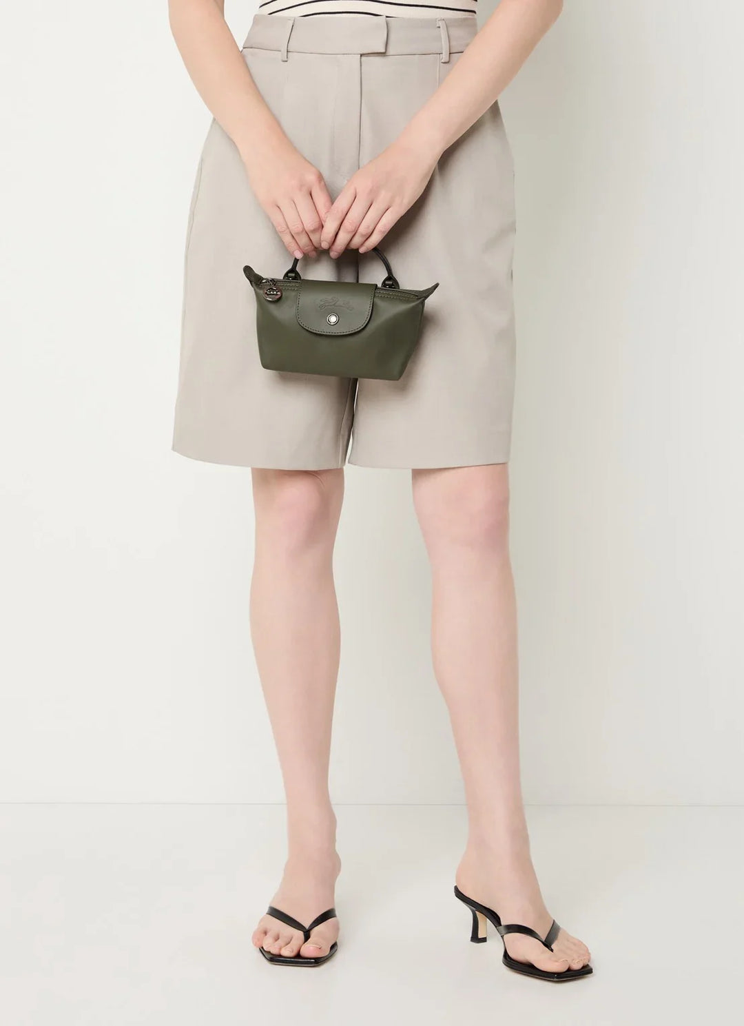 Longchamp Le Pliage Xtra handtas XS van leer met afneembare schouderriem