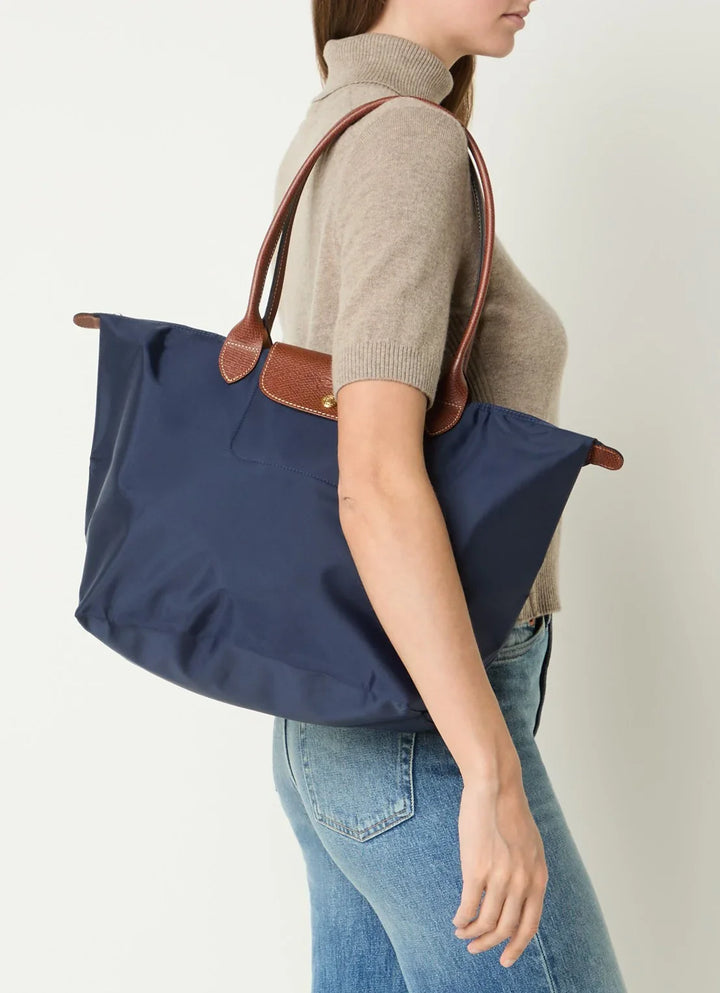 Longchamp Le Pliage Original schoudertas L met leren details