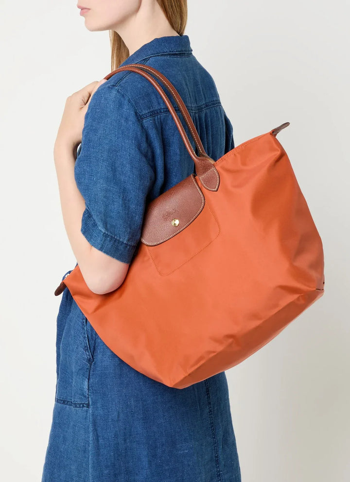 Longchamp Le Pliage Original schoudertas L met leren details