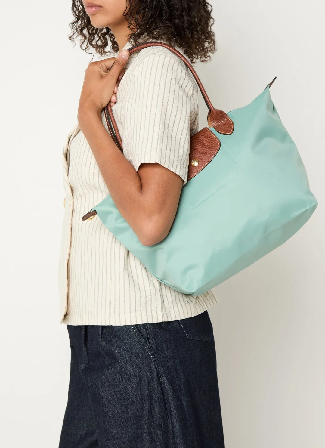 Longchamp Le Pliage Original schoudertas L met leren details