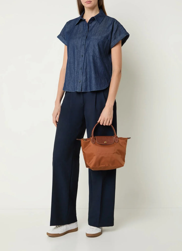 Longchamp Le Pliage Original handtas S met leren details